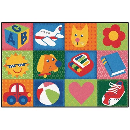 CARPETS FOR KIDS Rectangle Toddler Fun Squares Rug - 3 x 4 ft. 6 in. CA62008